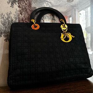 Dior Black Crossbody Bag with Gold Accents - worn once